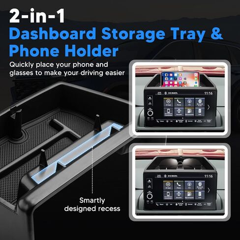 4PCS Center Console Organizer for Honda CR-V 2023-2026, Dashboard Storage Tray with Phone Holder Accessories Lower Center Console Organizer for CRV, Armrest Hidden Storage Interior with Anti-Slip Mats in Saudi Arabia