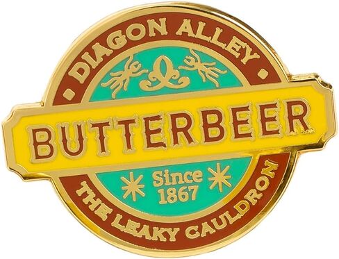ConQuest Journals Harry Potter Butterbeer Gold Glitter Enamel Pins, 3-Pack Pin Set, Straight Post & Rubber Backers, Wizarding World Pins for Jackets, Tote Bags, Bookbags & More, Officially Licensed in Saudi Arabia