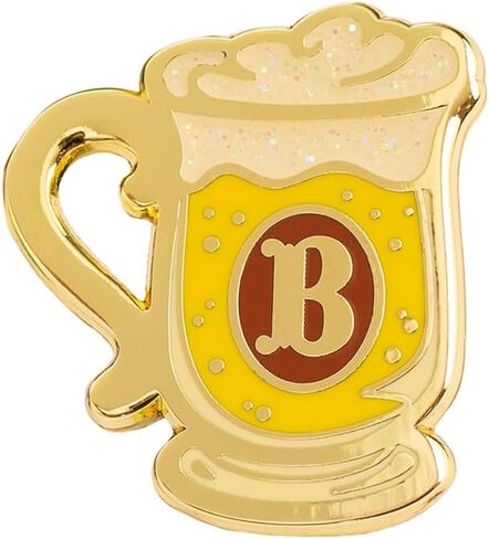 ConQuest Journals Harry Potter Butterbeer Gold Glitter Enamel Pins, 3-Pack Pin Set, Straight Post & Rubber Backers, Wizarding World Pins for Jackets, Tote Bags, Bookbags & More, Officially Licensed in Saudi Arabia