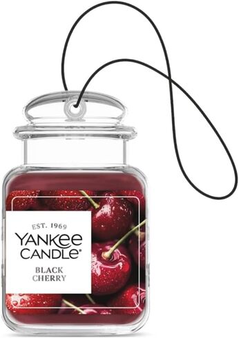 Yankee Candle Car Air Fresheners, Hanging Car Jar® Ultimate Black Cherry Scented, Neutralizes Odors Up To 30 Days in Kuwait
