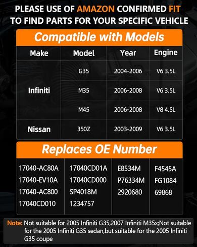 OKLPF Electric Fuel Pump Module Assembly Compatible With 2003 2004 2005 2006 2007 2008 2009 Nissan 350Z,2004-2006 Infiniti G35,2006-2008 M35 M45,V6 3.5L V8 4.5L,Replace E8534M SP4018M in Kuwait