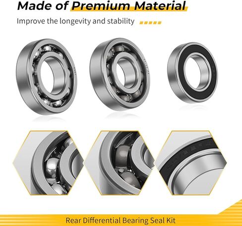 M MATI الخلفي التفاضلي تحمل مجموعة سدادات الختم لهوندا رانشر 420 4x4 2015-2024 روبيكون 500 520 2015-2024 91251-HL3-A01 91251-HR6-A61 96100-62070-00 06910-HR6-B00 in Kuwait