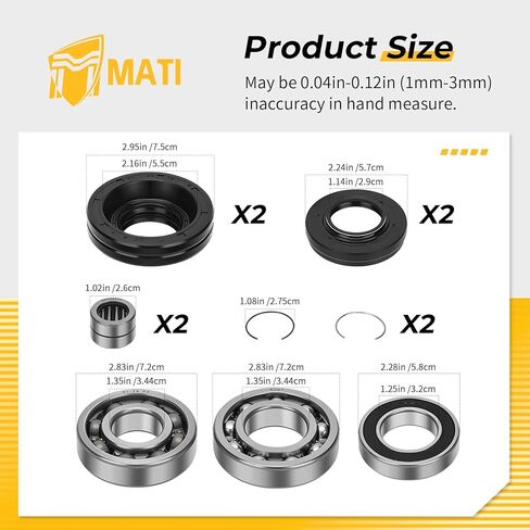 M MATI الخلفي التفاضلي تحمل مجموعة سدادات الختم لهوندا رانشر 420 4x4 2015-2024 روبيكون 500 520 2015-2024 91251-HL3-A01 91251-HR6-A61 96100-62070-00 06910-HR6-B00 in Kuwait
