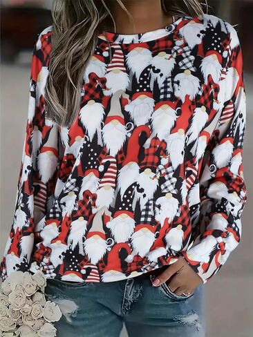 Sweatshirts for Plus Size Women Crewneck Long Sleeve Lightweight Pullover Sweaters Fashion Tops Outfits in Saudi Arabia