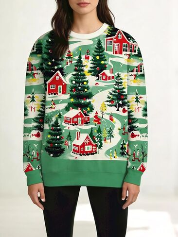 Sweatshirts for Plus Size Women Crewneck Long Sleeve Lightweight Pullover Sweaters Fashion Tops Outfits in Saudi Arabia
