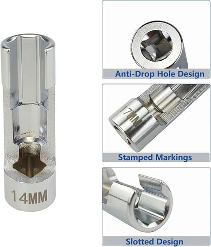 14-Piece Metric Flare Nut Wrench Set, 3/8" & 1/2" Drive Fuel Line Socket Set for Diesel Injector, Automotive Brake Line Tools (8mm-22mm) in Kuwait