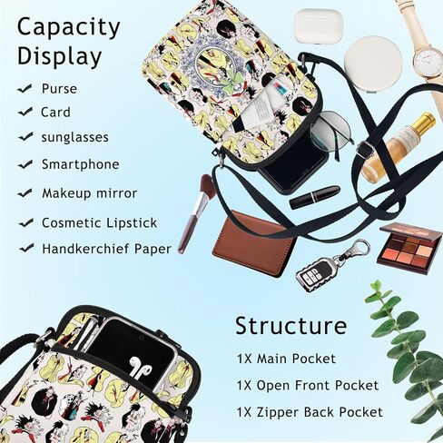 BWWKTOP Villain Cruella Crossbody Bag Devil Witch Fans Gift Evil Queen Shoulder Bag Villain Merch in Saudi Arabia