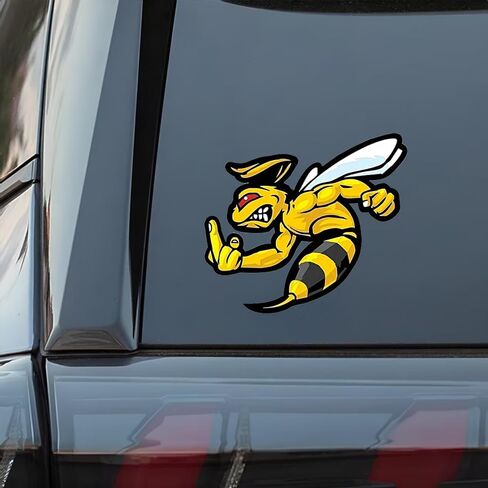 2 قطعة شارات الفينيل النحلة الغاضبة ملصقات مقاومة للماء لأجهزة الكمبيوتر المحمول سيارة شاحنة الوفير دراجة نارية جدار ديكور A-83 in Kuwait