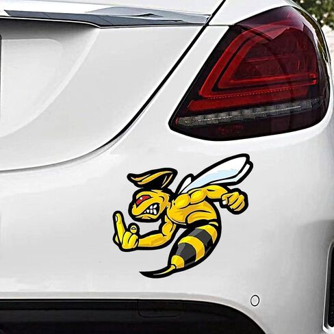 2 قطعة شارات الفينيل النحلة الغاضبة ملصقات مقاومة للماء لأجهزة الكمبيوتر المحمول سيارة شاحنة الوفير دراجة نارية جدار ديكور A-83 in Kuwait