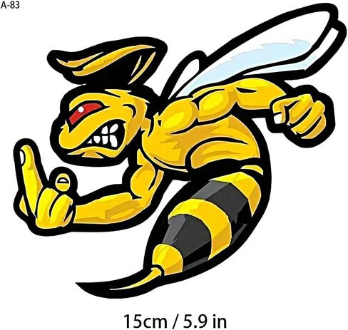 2 قطعة شارات الفينيل النحلة الغاضبة ملصقات مقاومة للماء لأجهزة الكمبيوتر المحمول سيارة شاحنة الوفير دراجة نارية جدار ديكور A-83 in Kuwait