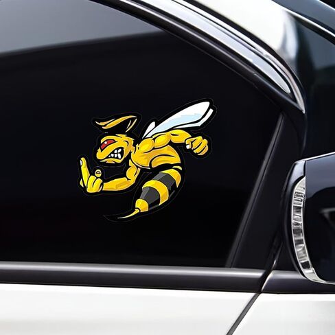 2 قطعة شارات الفينيل النحلة الغاضبة ملصقات مقاومة للماء لأجهزة الكمبيوتر المحمول سيارة شاحنة الوفير دراجة نارية جدار ديكور A-83 in Kuwait