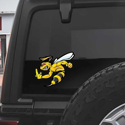 2 قطعة شارات الفينيل النحلة الغاضبة ملصقات مقاومة للماء لأجهزة الكمبيوتر المحمول سيارة شاحنة الوفير دراجة نارية جدار ديكور A-83 in Kuwait