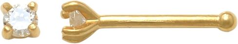 ANYGOLDS 14K Solid Gold Diamond Nose Stud Piercing Jewelry- Natural Diamond Nostril Bone Stud for Multiple Piercings - Perfect for Minimalist Design in Kuwait
