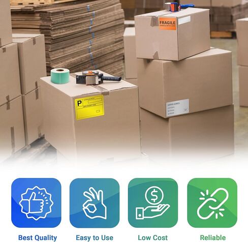 Thermal Transfer Labels 4" x 2" Polypropylene (Freezer Grade). Pack of 11500 Thermal Shipping Labels with 3" core. Self-Adhesive Rolls. Mailing Postage. Printing Paper Blank for barcoding in Kuwait