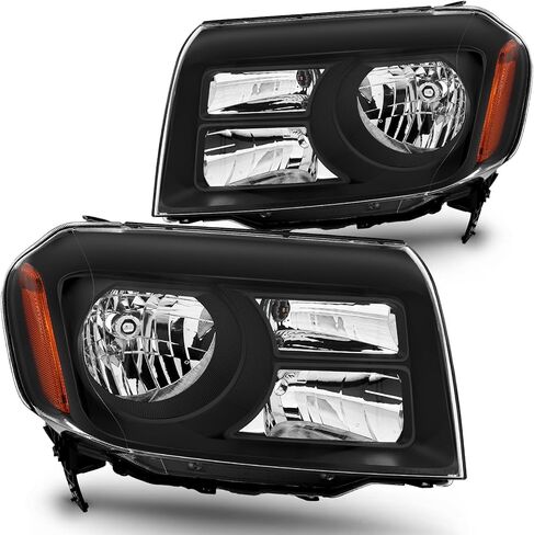 Headlight Assembly Fit For 2012-2015 Honda Pilot 2012 2013 2014 2015 12 13 14 15 Honda Pilot Head lamp Left And Right Side (Chrome Housing Amber Reflector) in Kuwait