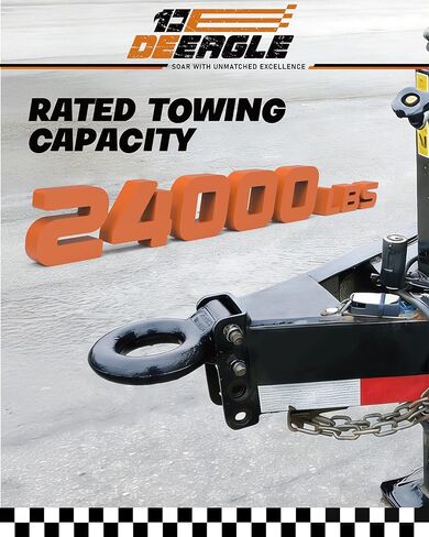 DEEAGLE Pintle Hitch Lunette Ring, 24,000LBS Towing Weight, Pinle Hitch with Lunette, Tow Eye for Adjustable Channel Bracket, Trailers and Towing Accessories in Kuwait