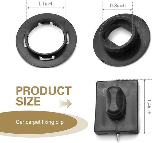 4 PCS Car Carpet Fixing Clips, Anti-Slip Locking Floor Mat Fastener, ABS Plastic Floor Mat Retainer Clips, Universal for Cars Portable Fixing Device (Black) in Kuwait