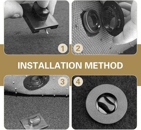 4 PCS Car Carpet Fixing Clips, Anti-Slip Locking Floor Mat Fastener, ABS Plastic Floor Mat Retainer Clips, Universal for Cars Portable Fixing Device (Black) in Kuwait