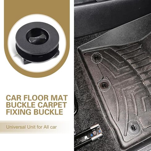 4 PCS Car Carpet Fixing Clips, Anti-Slip Locking Floor Mat Fastener, ABS Plastic Floor Mat Retainer Clips, Universal for Cars Portable Fixing Device (Black) in Kuwait