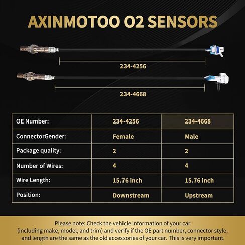Oxygen O2 Sensor 234-4668 234-4256 Upstream Downstream Replacement for Cadillac Escalade, for Chevy Avalanche Suburban Tahoe Silverado 1500 2500, for GMC Yukon XL Sierra 1500 2500 4PCS in Kuwait