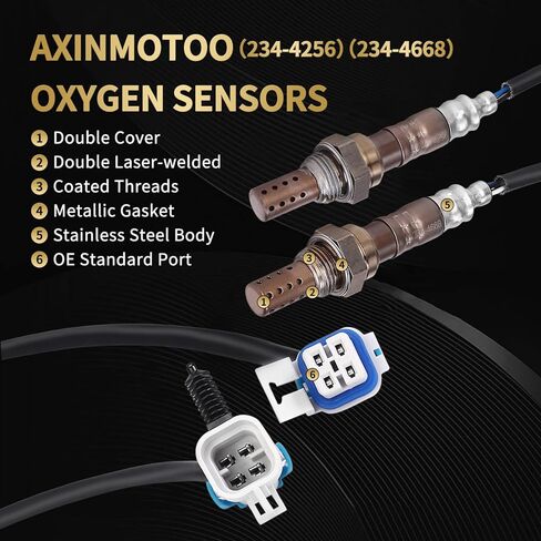 Oxygen O2 Sensor 234-4668 234-4256 Upstream Downstream Replacement for Cadillac Escalade, for Chevy Avalanche Suburban Tahoe Silverado 1500 2500, for GMC Yukon XL Sierra 1500 2500 4PCS in Kuwait