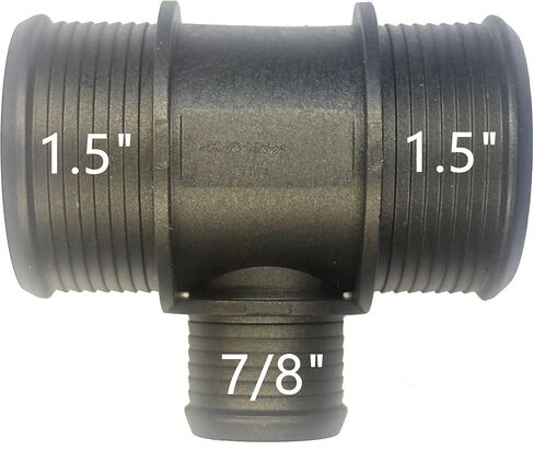 1.5" x 1.5" x 7/8" Fitting,Radiator Coolant Hose 3 Way Connector,Heater T-Joint Diverter,Water Pipe Splitter Kit for Chevrolet,Ford,MINI,Edge,Ram,GMC,Jeep,Cadillac,Mercedes-Benz,Dodge,BMW,Audi,VW,38mm in Kuwait