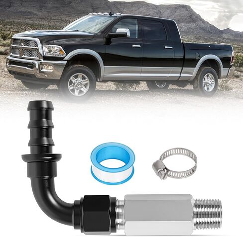 Top Heater Hose Connector fit for Dodge Ram 6.7L Cummins 2007.5-2024,10AN Push Lock Fitting,Upgraded heater hose fitting Replacement 52014739AG,55056711AC,55056966AA,68005253AA,Leak-Free Fit in Kuwait
