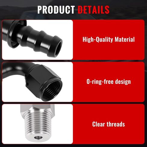 Top Heater Hose Connector fit for Dodge Ram 6.7L Cummins 2007.5-2024,10AN Push Lock Fitting,Upgraded heater hose fitting Replacement 52014739AG,55056711AC,55056966AA,68005253AA,Leak-Free Fit in Kuwait