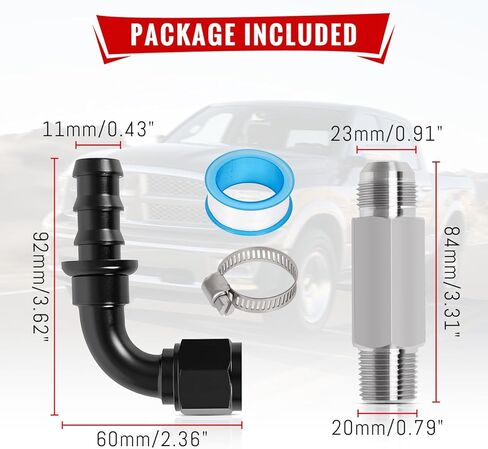 Top Heater Hose Connector fit for Dodge Ram 6.7L Cummins 2007.5-2024,10AN Push Lock Fitting,Upgraded heater hose fitting Replacement 52014739AG,55056711AC,55056966AA,68005253AA,Leak-Free Fit in Kuwait