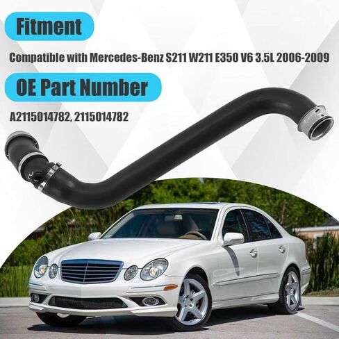 Radiator Hose A2115014782 Upper Radiator Coolant Hose Pipe Compatible with Mercedes-Benz S211 W211 E350 V6 3.5L 2006-2009 Replaces 2115014782 Rubber Black in Saudi Arabia