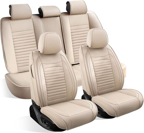 مجموعة أغطية مقاعد السيارة كاملة تناسب سيارة Lexus Is250 2006-2015، مجموعات أغطية مقاعد السيارة ذات التغطية الكاملة، وسادة هوائية واقية مقاومة للماء للخدش قابلة للتنفس متوافقة (مجموعة كاملة باللون البيج) in Kuwait