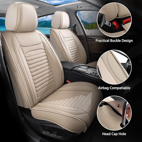 مجموعة أغطية مقاعد السيارة كاملة تناسب سيارة Lexus Is250 2006-2015، مجموعات أغطية مقاعد السيارة ذات التغطية الكاملة، وسادة هوائية واقية مقاومة للماء للخدش قابلة للتنفس متوافقة (مجموعة كاملة باللون البيج) in Kuwait
