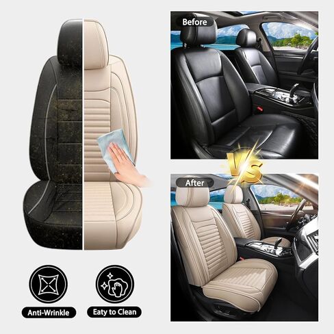 مجموعة أغطية مقاعد السيارة كاملة تناسب سيارة Lexus Is250 2006-2015، مجموعات أغطية مقاعد السيارة ذات التغطية الكاملة، وسادة هوائية واقية مقاومة للماء للخدش قابلة للتنفس متوافقة (مجموعة كاملة باللون البيج) in Kuwait