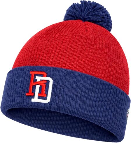 RD Dominican Republic Classic Pom Knit Beanie – Red & Navy - Clasico Mundial - Azul & Rojo in Saudi Arabia