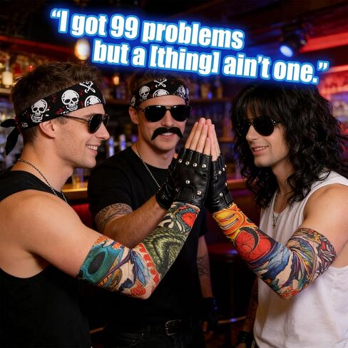 7 قطع زي الروك للرجال، شعر مستعار أسود قصير مموج، ديسكو للرجال، زي الحفلات للرجال مع باروكات، نظارات شمسية، لحى، أكمام، قفازات، أوشحة للرأس لمدة 70 ثانية، 80 ثانية، 90 ثانية in Kuwait