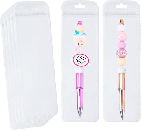 100 Pcs Pen Packaging Bags for Small Business, Resealable Pouch Bag for Pens, Clear Ziplock Smell Proof Storage Bags for Packaging Lipgloss, Jewelry, Cosmetic, Candy 2.75x7.8inch in Kuwait