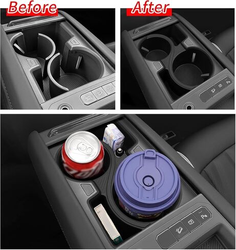 smabee for Kia EV9 2024 2025 2026 3PCS Center Console Cup Holder Insert Rear Center Console Cup Holder Center Console Organizer Accessories (Only for Land AWD, GT-Line AWD) in Kuwait