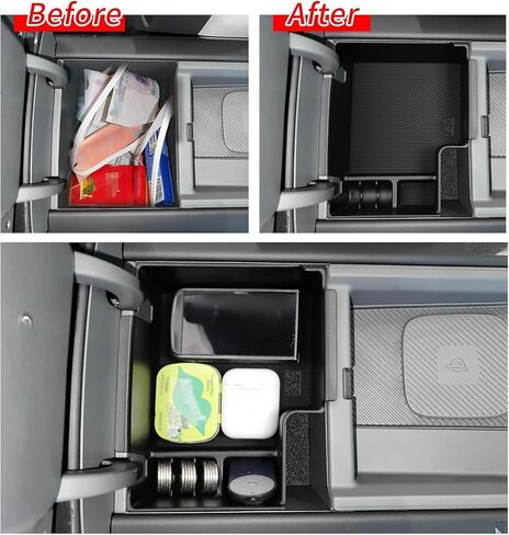 smabee for Kia EV9 2024 2025 2026 3PCS Center Console Cup Holder Insert Rear Center Console Cup Holder Center Console Organizer Accessories (Only for Land AWD, GT-Line AWD) in Kuwait