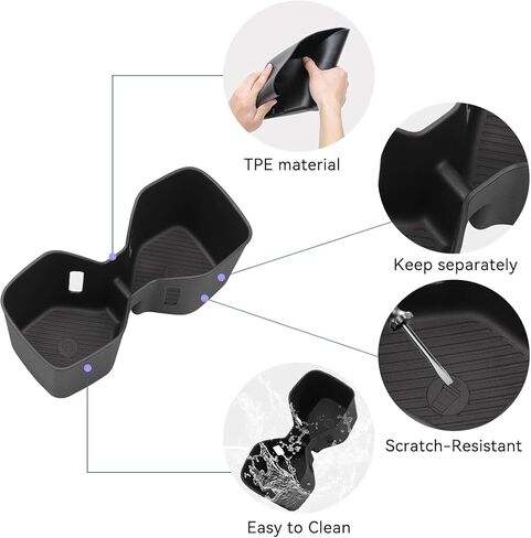 smabee for Kia EV9 2024 2025 2026 3PCS Center Console Cup Holder Insert Rear Center Console Cup Holder Center Console Organizer Accessories (Only for Land AWD, GT-Line AWD) in Kuwait