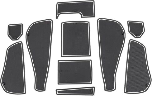 Auovo Anti Dust Door Mats for Volkswagen VW Tiguan 2025 2026 Accessories Car Cup Holder Insert Center Console Interior Door Compartment Liners 10pcs/Set(White) in Saudi Arabia