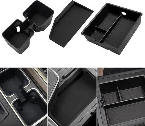 3PCS Center Console Organizer Tray Compatible with Lexus GX 550 2024 2025, Cup Holder Insert + Storage Box + Silicone Wireless Charging Mat for GX550 Accessories (Not for Cool Box) in Kuwait