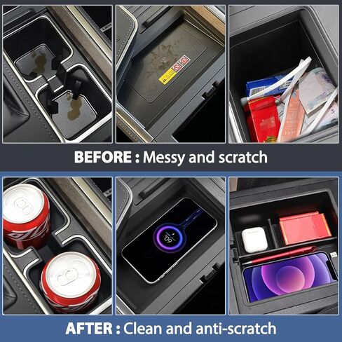 3PCS Center Console Organizer Tray Compatible with Lexus GX 550 2024 2025, Cup Holder Insert + Storage Box + Silicone Wireless Charging Mat for GX550 Accessories (Not for Cool Box) in Kuwait