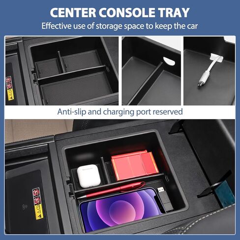 3PCS Center Console Organizer Tray Compatible with Lexus GX 550 2024 2025, Cup Holder Insert + Storage Box + Silicone Wireless Charging Mat for GX550 Accessories (Not for Cool Box) in Kuwait