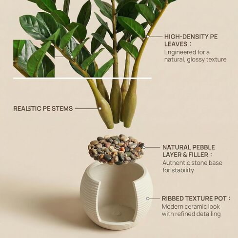 TentoWhan（2Packs Faux Plants Indoor 17" Artificial ZZ Plants in White Pot Fake Potted Zamioculcas Silk Plants for Home Table Decor Bedroom Aesthetic in Saudi Arabia