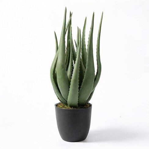 نبات صبار صناعي كبير بوعاء - صبار صناعي مقاوم للأشعة فوق البنفسجية مقاس 26 بوصة لديكور المنزل الداخلي والخارجي in Kuwait