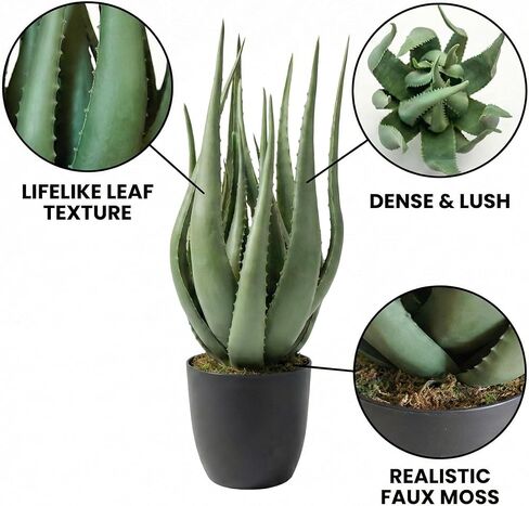 نبات صبار صناعي كبير بوعاء - صبار صناعي مقاوم للأشعة فوق البنفسجية مقاس 26 بوصة لديكور المنزل الداخلي والخارجي in Kuwait