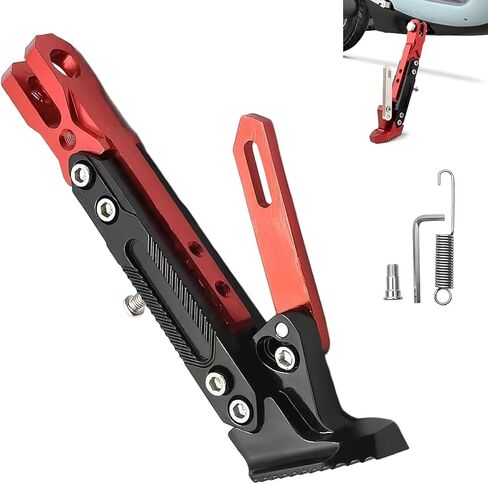 Universal Motorcycle CNC Kickstand, 6 Speed Adjustable Aluminum Alloy Foot Side Support Stand, Modified Side Tripod Holder for Motorcycles, Scooters, Bicycles (Blue) in Kuwait