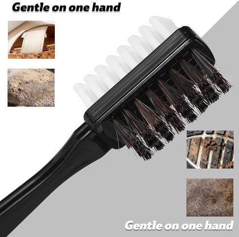 فرشاة من الجلد السويدي 2 في 1 ومجموعة فرش تنظيف الأحذية وممحاة تلميع بشعيرات ناعمة للأحذية المصنوعة من جلد الغزال والنوبوك in Kuwait