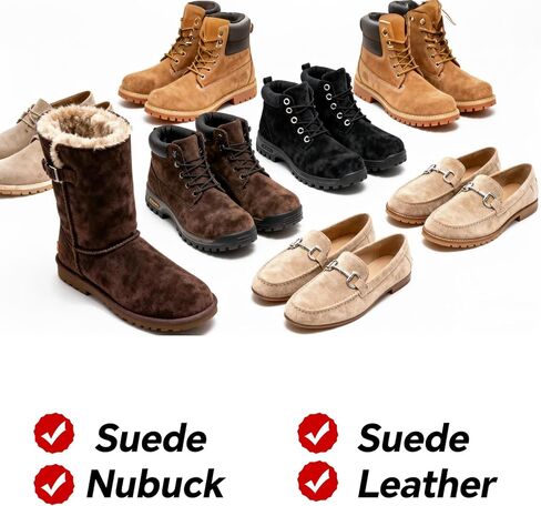 فرشاة من الجلد السويدي 2 في 1 ومجموعة فرش تنظيف الأحذية وممحاة تلميع بشعيرات ناعمة للأحذية المصنوعة من جلد الغزال والنوبوك in Kuwait