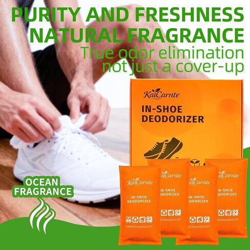 Shoe Deodorizer,Charcoal Odor Absorber,Odor Eliminator, Air Freshener, Reusable Smell Absorber for Shoes, Gym Bags(2 Pairs) in Saudi Arabia